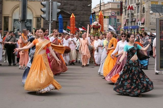 Russian Hare Krishna devotees
